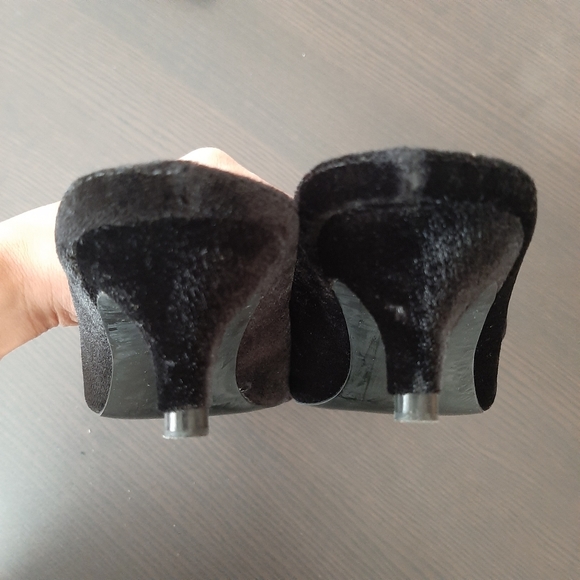Zara Velvet Kitten Heel Mules with Bow - Picture 5 of 9